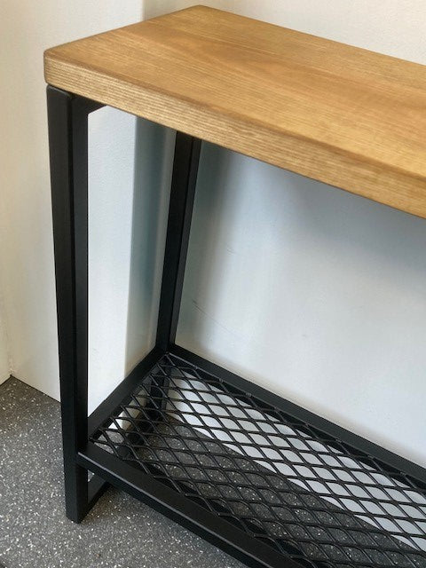 Sara Console Table with Metal Mesh Shelf- 19.5cm wide - Multipurpose Table - Sofa Table - Side Table - Table