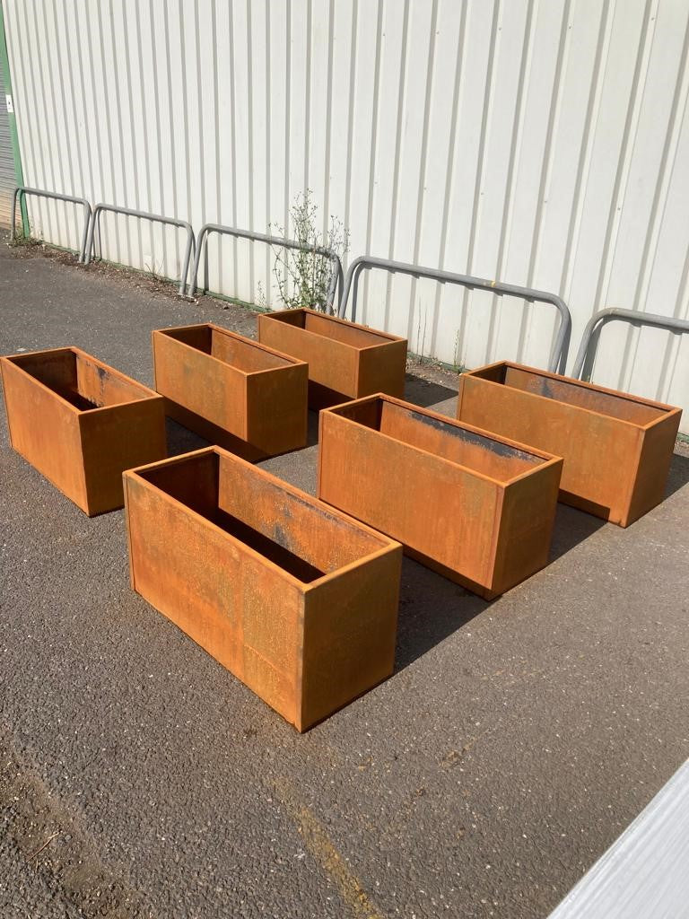 Corten Steel Garden Trough Planters