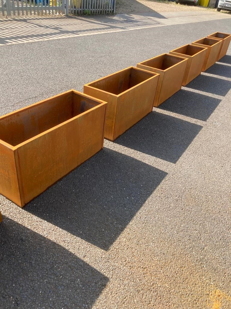 Corten Steel Garden Trough Planters
