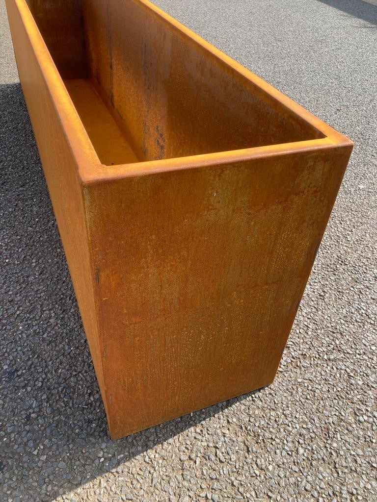 Weathered Steel Garden Trough Planters