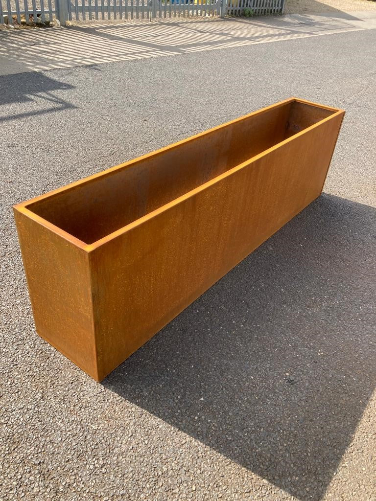 Corten Steel Garden Trough Planters