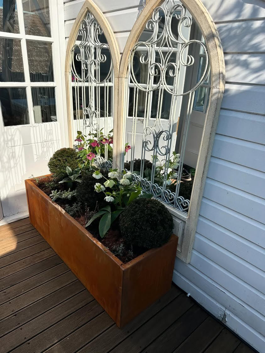 Corten Steel Garden Trough Planters