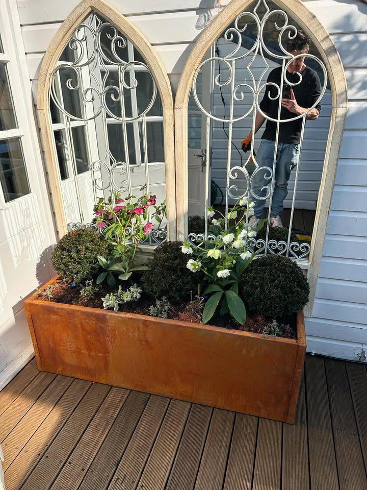 Corten Steel Garden Trough Planters