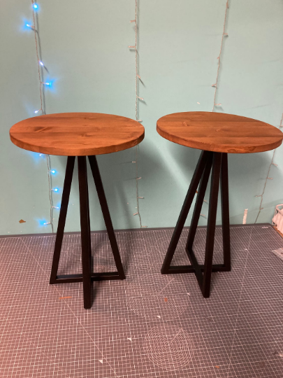 Round Black Frame Sofa Side Table - 34cm round - Sofa Table - Side Table - Table - Round Table