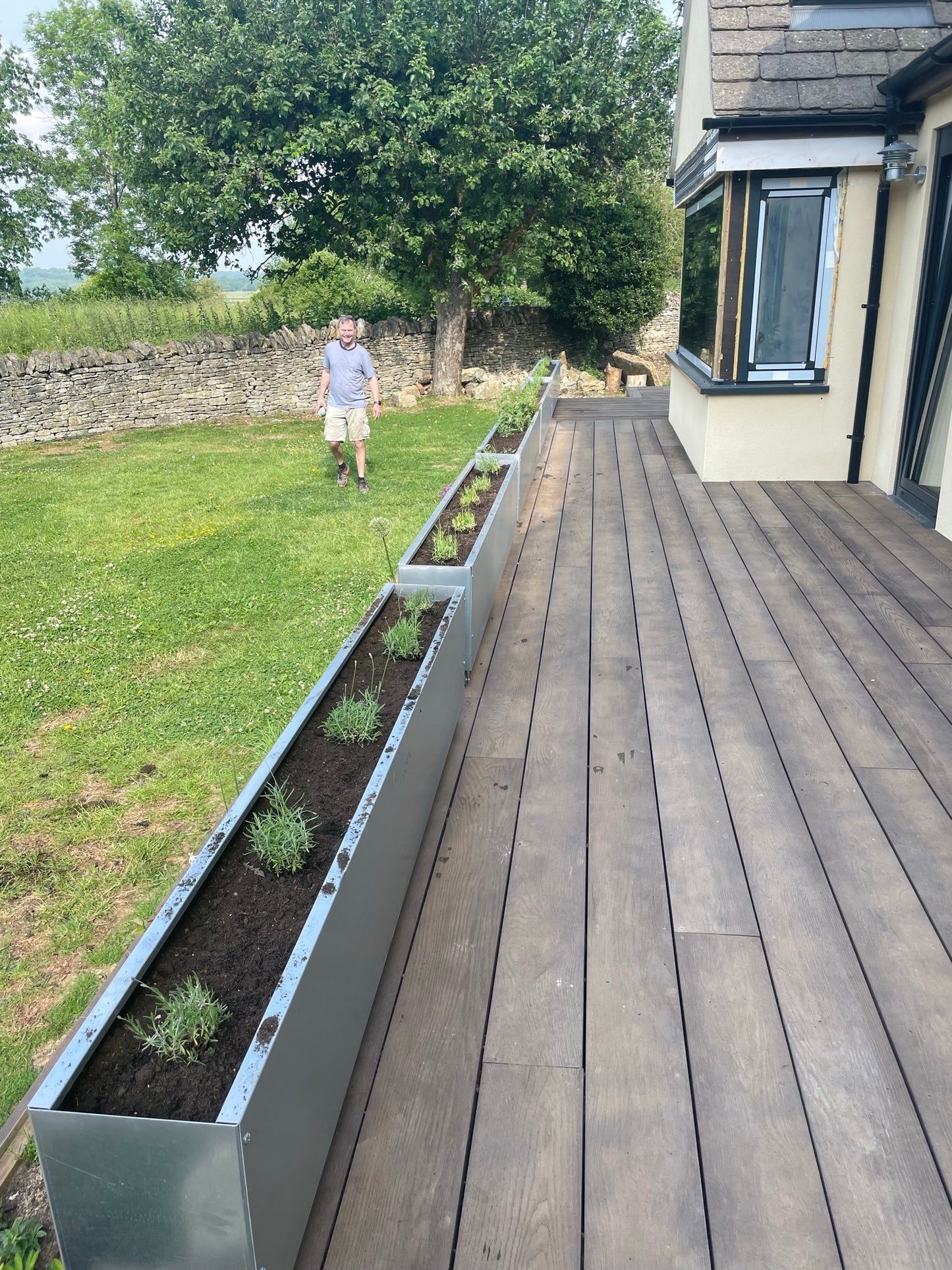 Galvanised/Zinc Trough Garden Planter/Flower Container