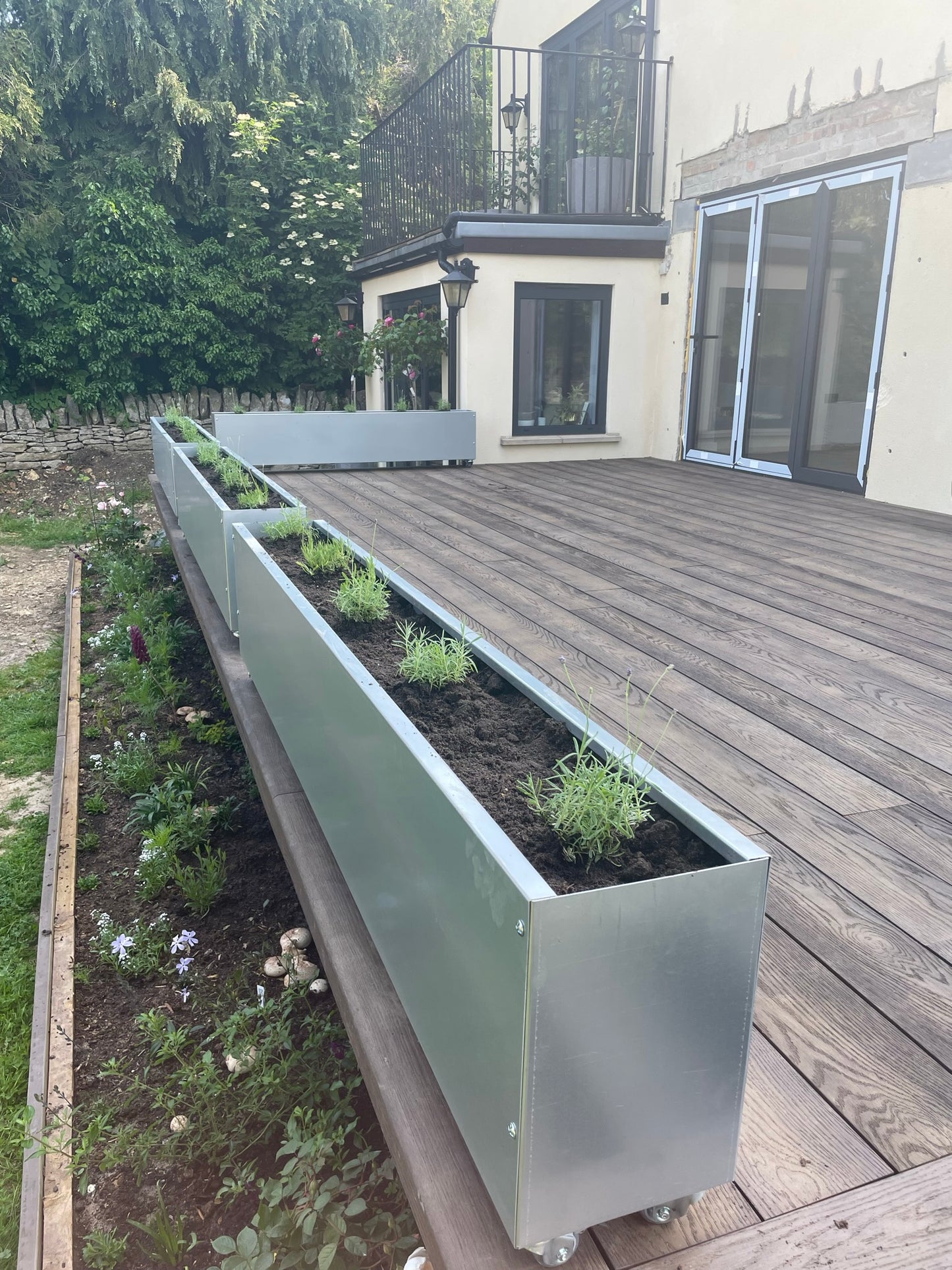 Galvanised/Zinc Trough Garden Planter/Flower Container