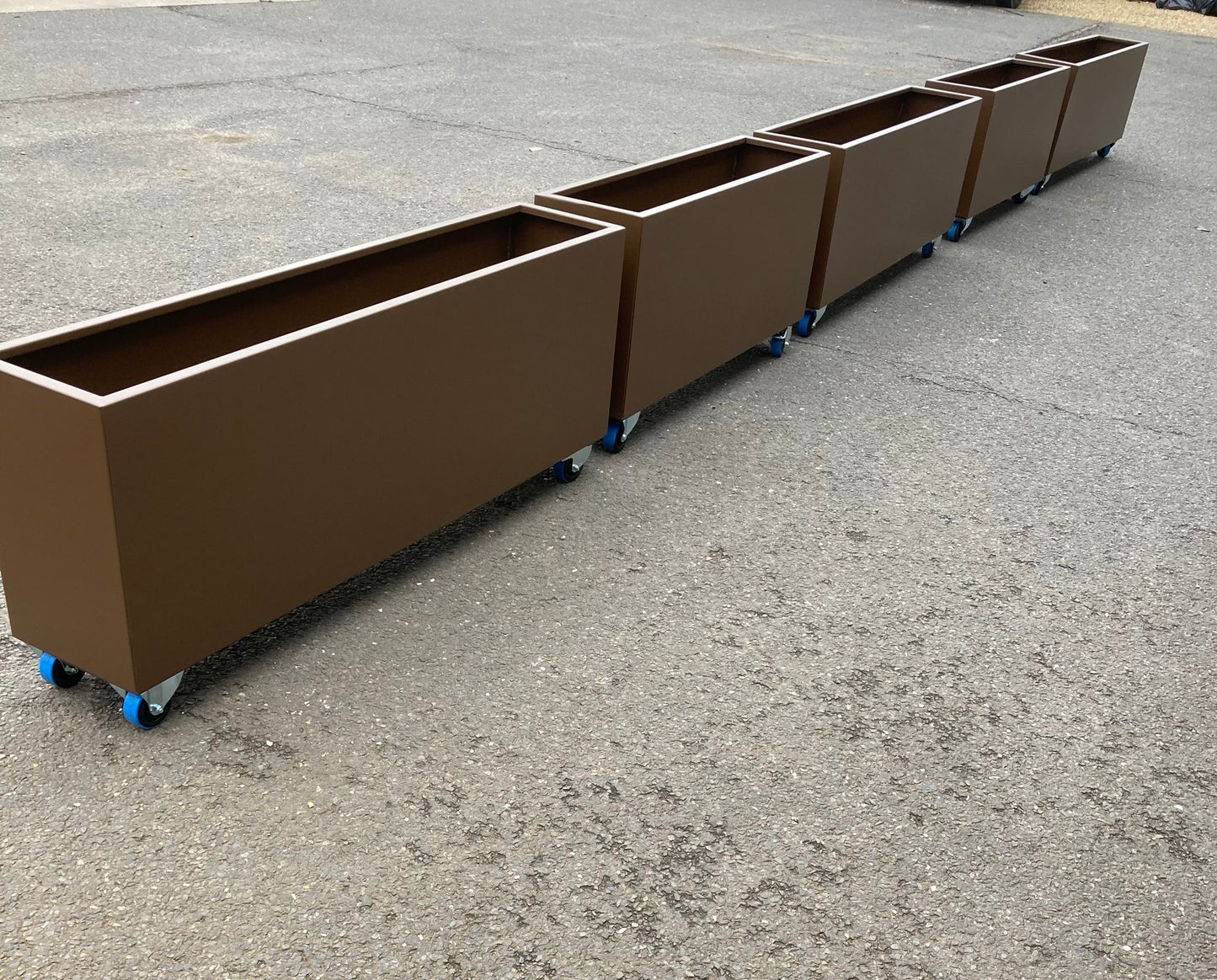 Powder Coated Garden Planters - Troughs with Castors