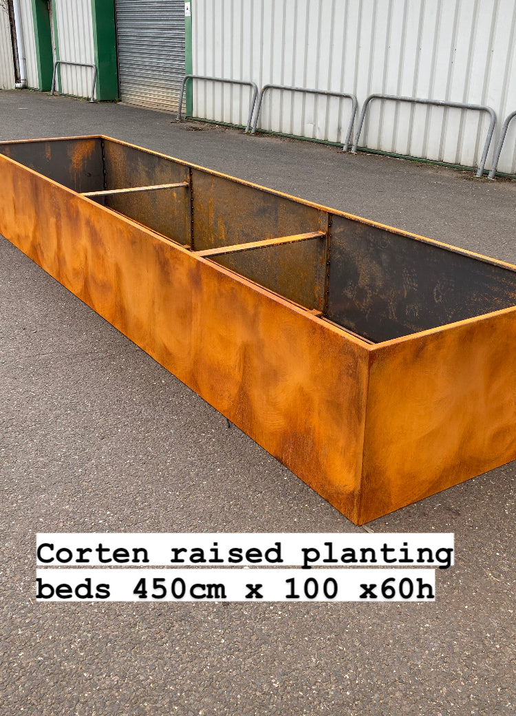Corten Raised Open Bottom Planter Beds - Plants or Vegetables