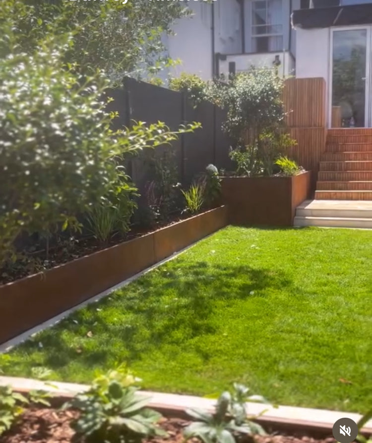 Corten Steel Garden Trough Planters