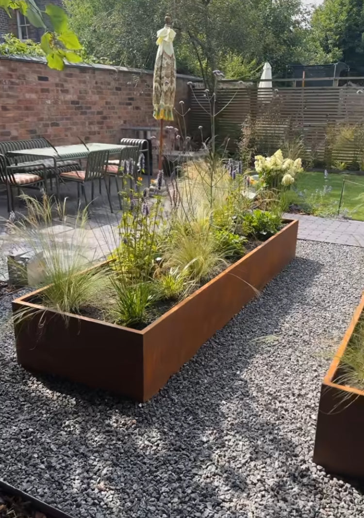 Corten Raised Open Bottom Planter Beds - Plants or Vegetables