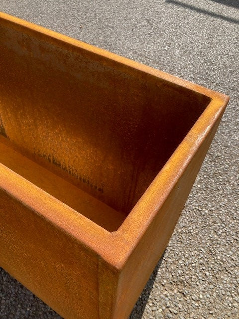 Weathered Steel Garden Trough Planters