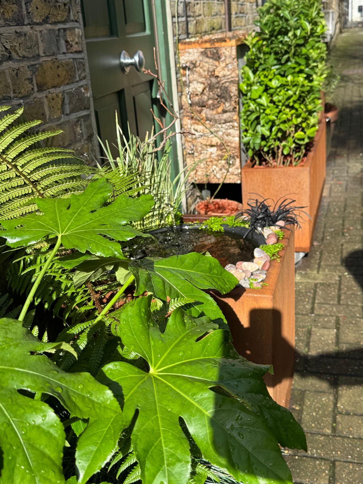 Corten Steel Garden Trough Planters on Castors/Wheels