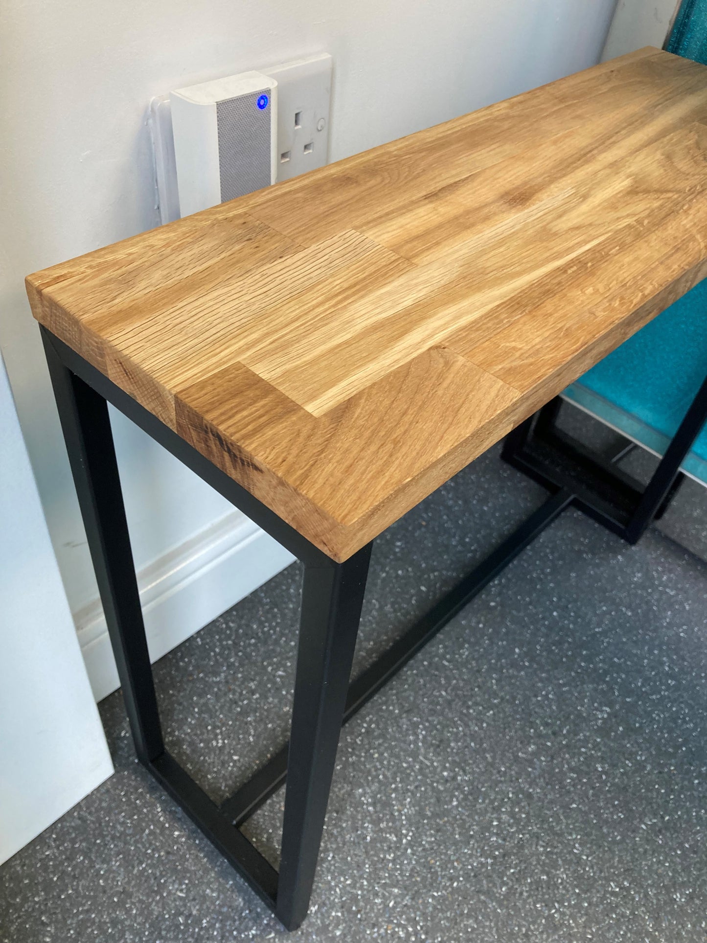 Natural Oak, Multipurpose Black Frame Sofa/Side Table