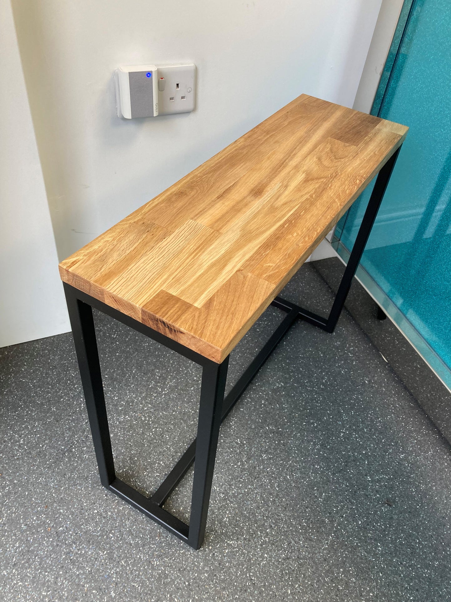 Natural Oak, Multipurpose Black Frame Sofa/Side Table