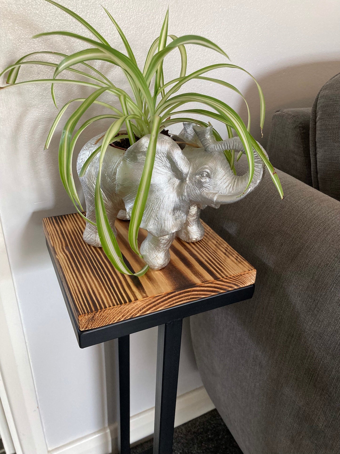 Small Light/Plant/Speaker Table - Black Frame - 19.5cm wide x 19.5cm depth