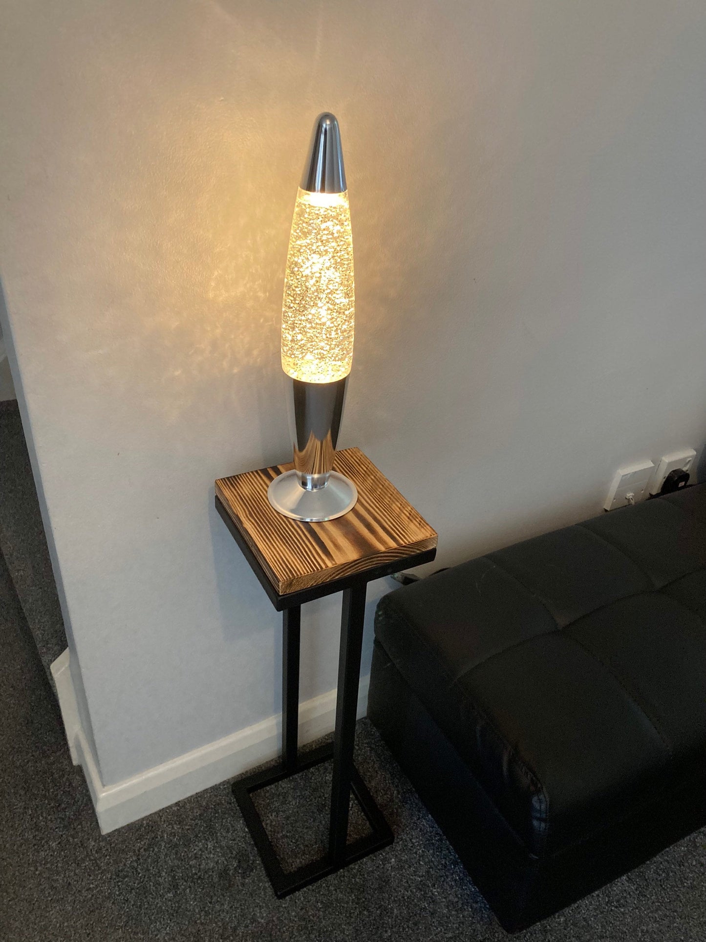 Small Light/Plant/Speaker Table - Black Frame - 19.5cm wide x 19.5cm depth