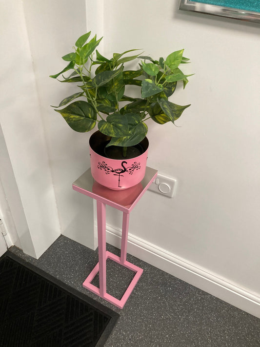 Small Light/Plant/Speaker Table - Pink Frame - 19.5cm x 19.5cm
