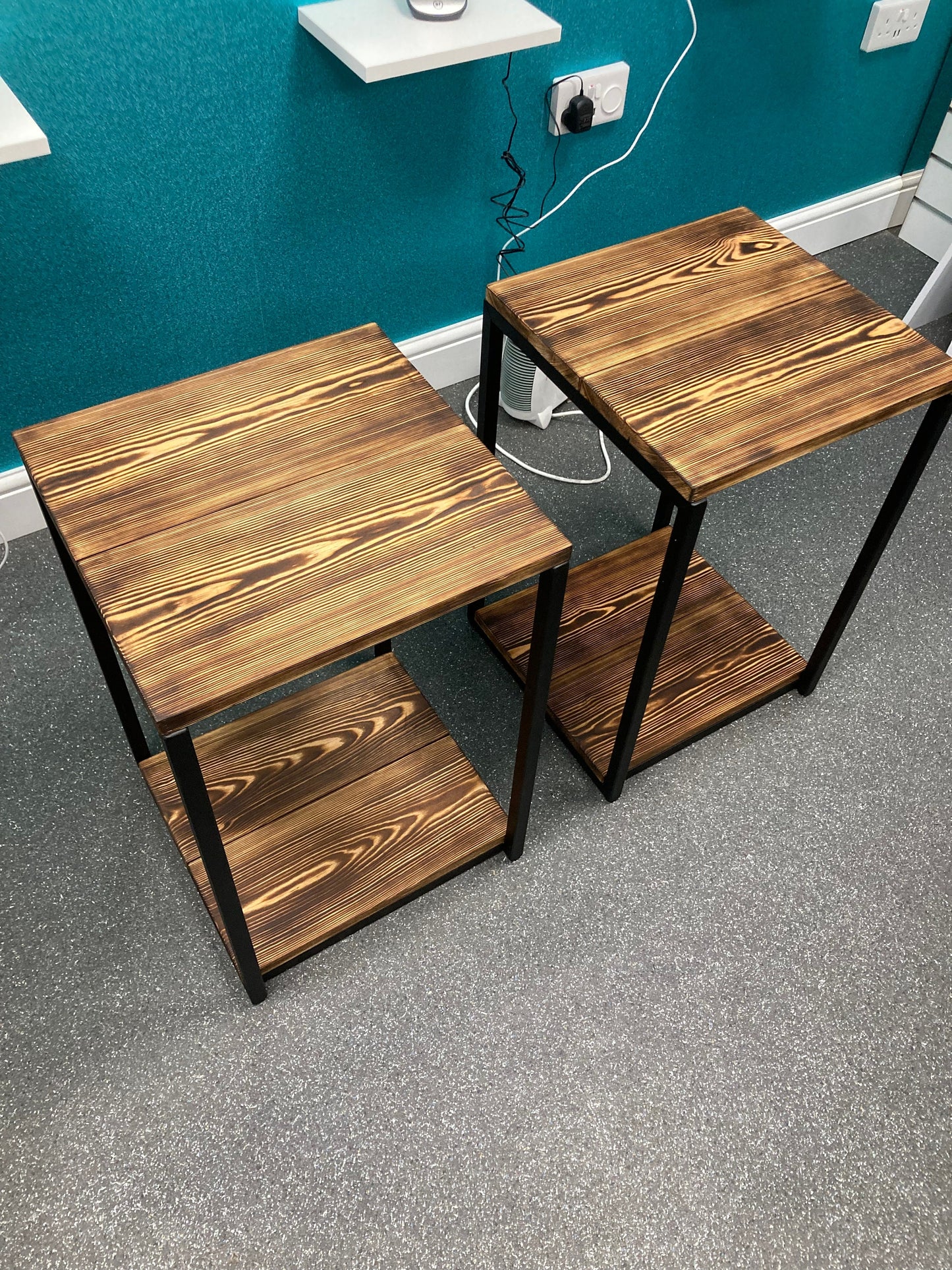 Side Table with Storage 2 Tier - 39.5cm x 39.5cm - Sofa Table - Bedside Table - 2 Tier Table - Small Table - Table with Shelf