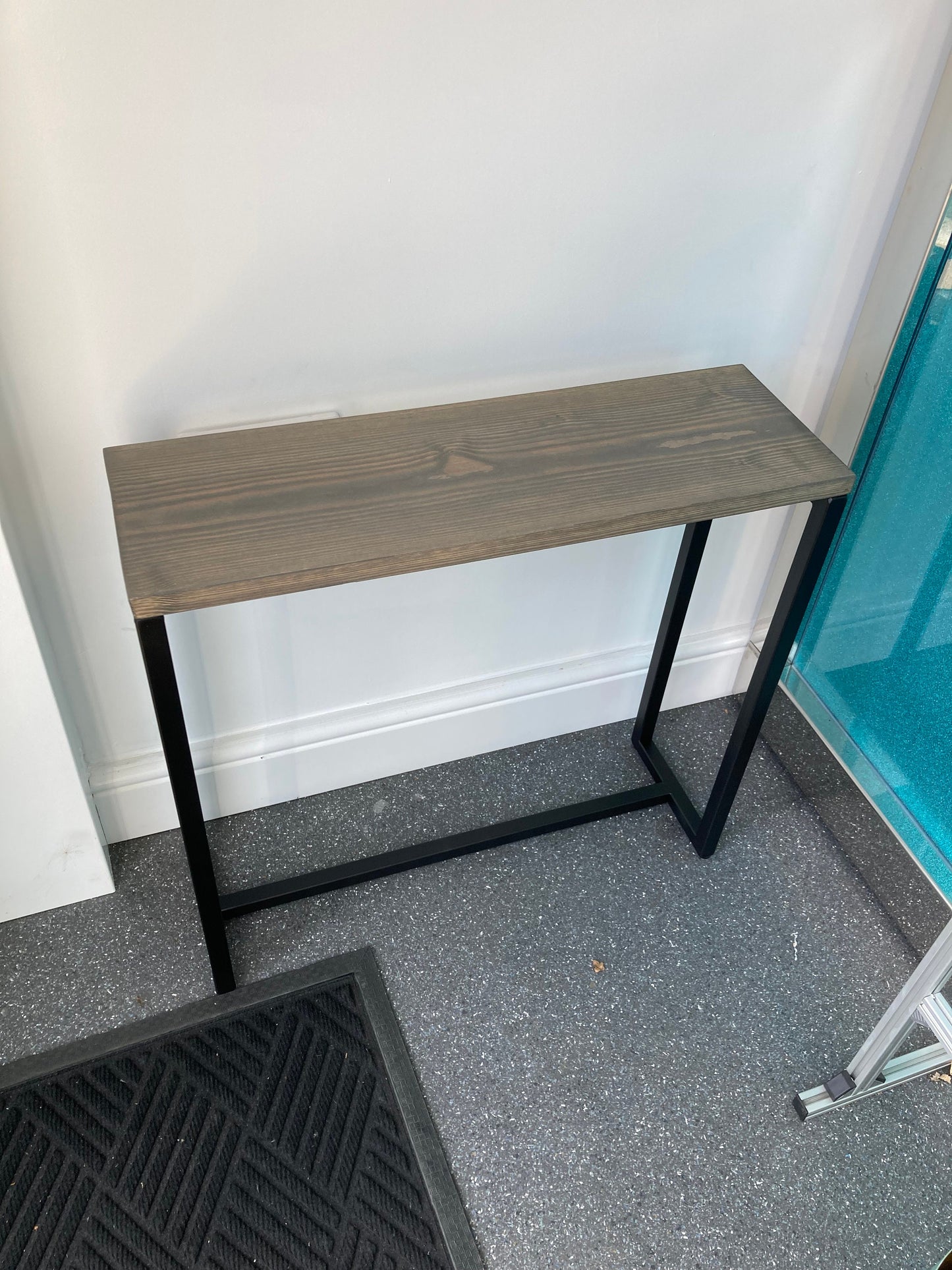 Multipurpose Side Table - Dark Grey Dyed Wood Top - 19.5cm wide - Sofa Table - Side Table - Table