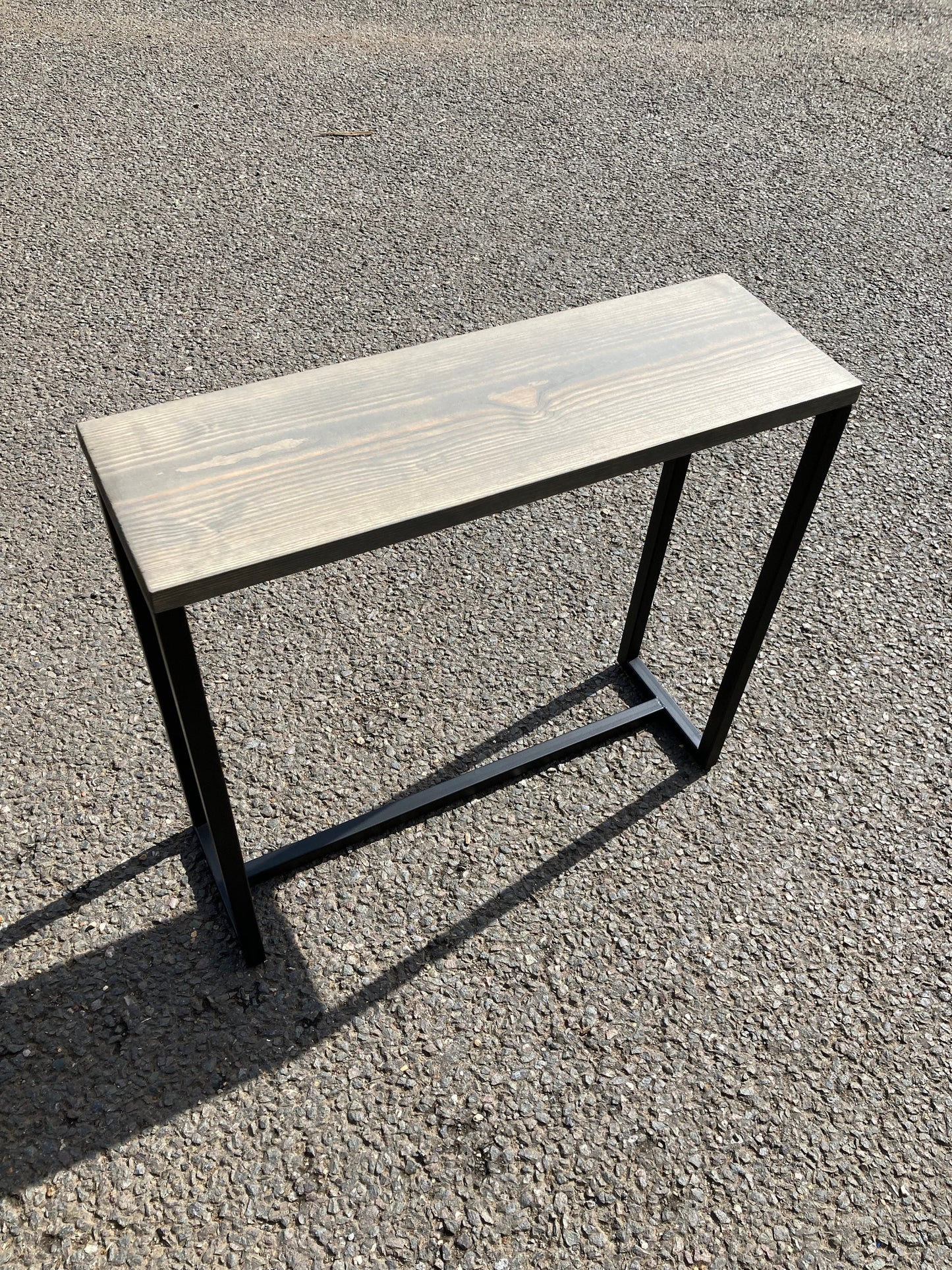 Multipurpose Side Table - Dark Grey Dyed Wood Top - 19.5cm wide - Sofa Table - Side Table - Table