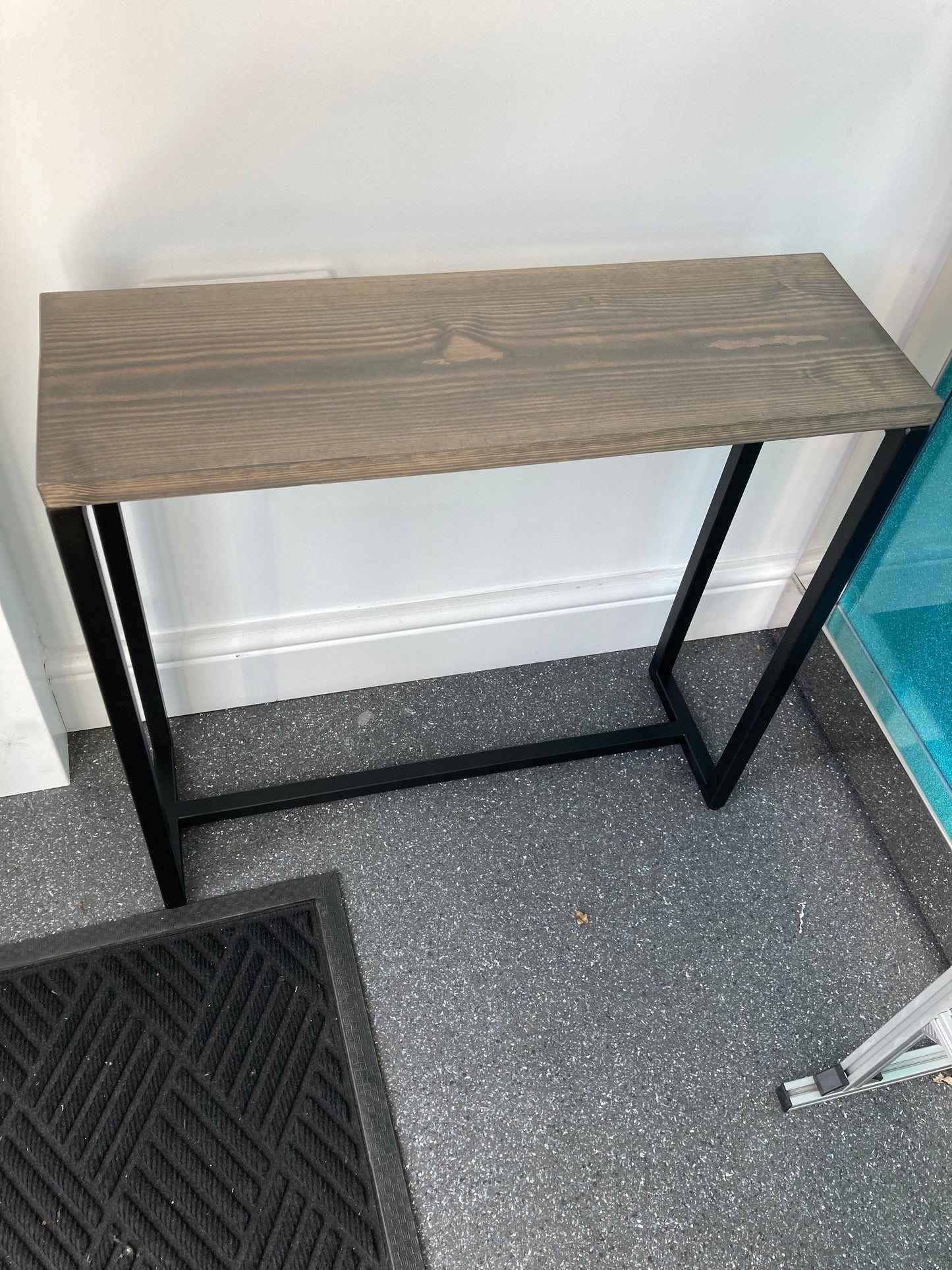 Multipurpose Side Table - Dark Grey Dyed Wood Top - 19.5cm wide - Sofa Table - Side Table - Table