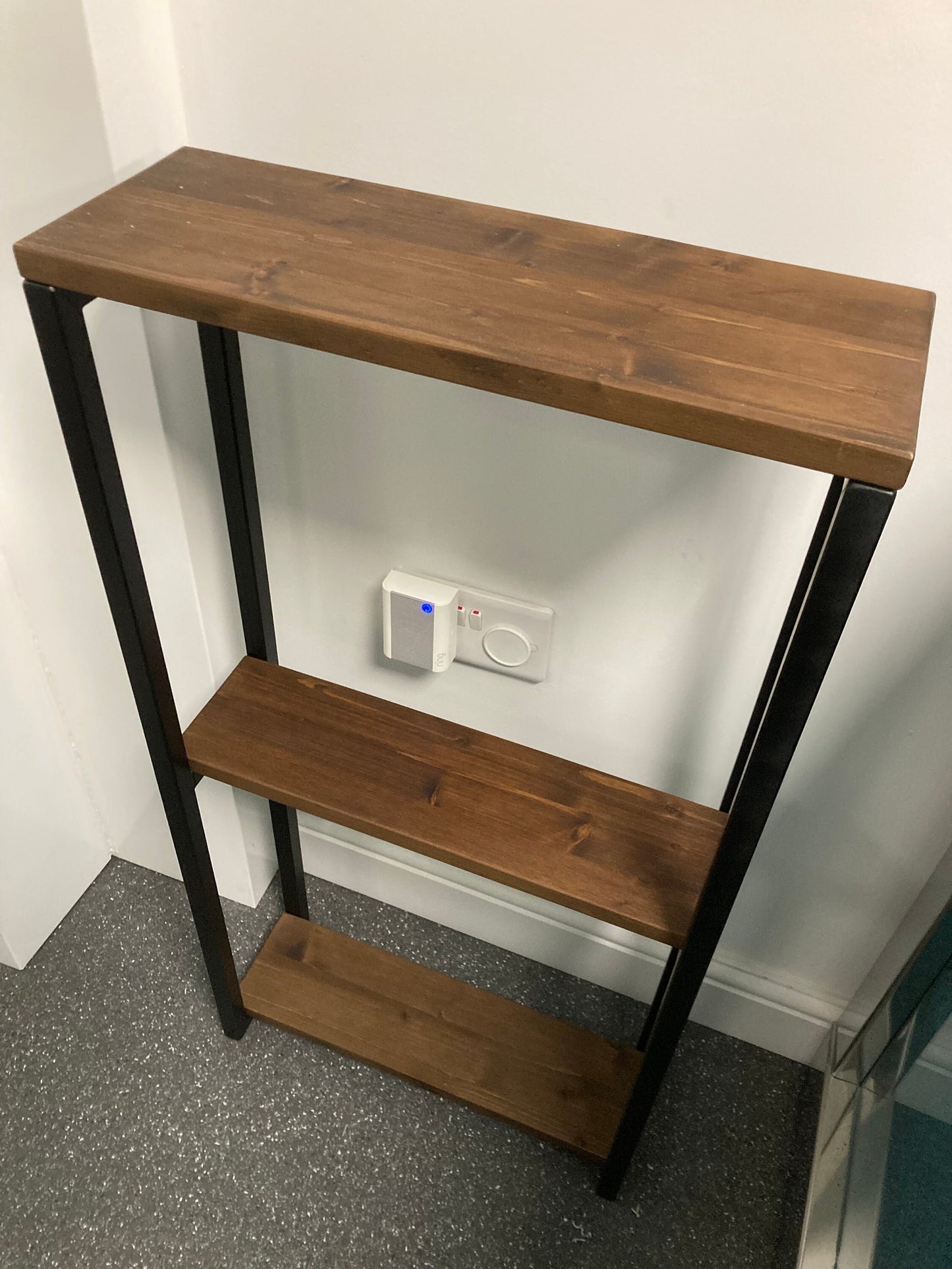Shelving unit 3 tier walnut style - oak style - burnt wood style