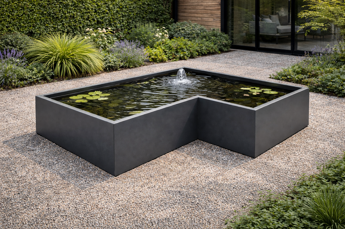 Stainless Steel Powder Coated L Shape Still Water Pond