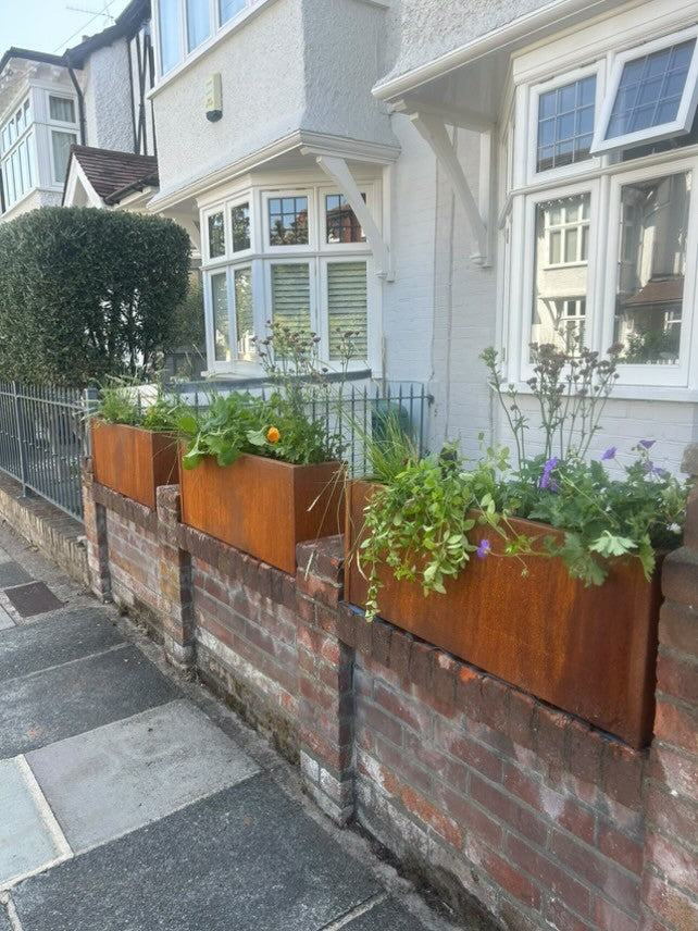 Corten Steel Garden Trough Planters