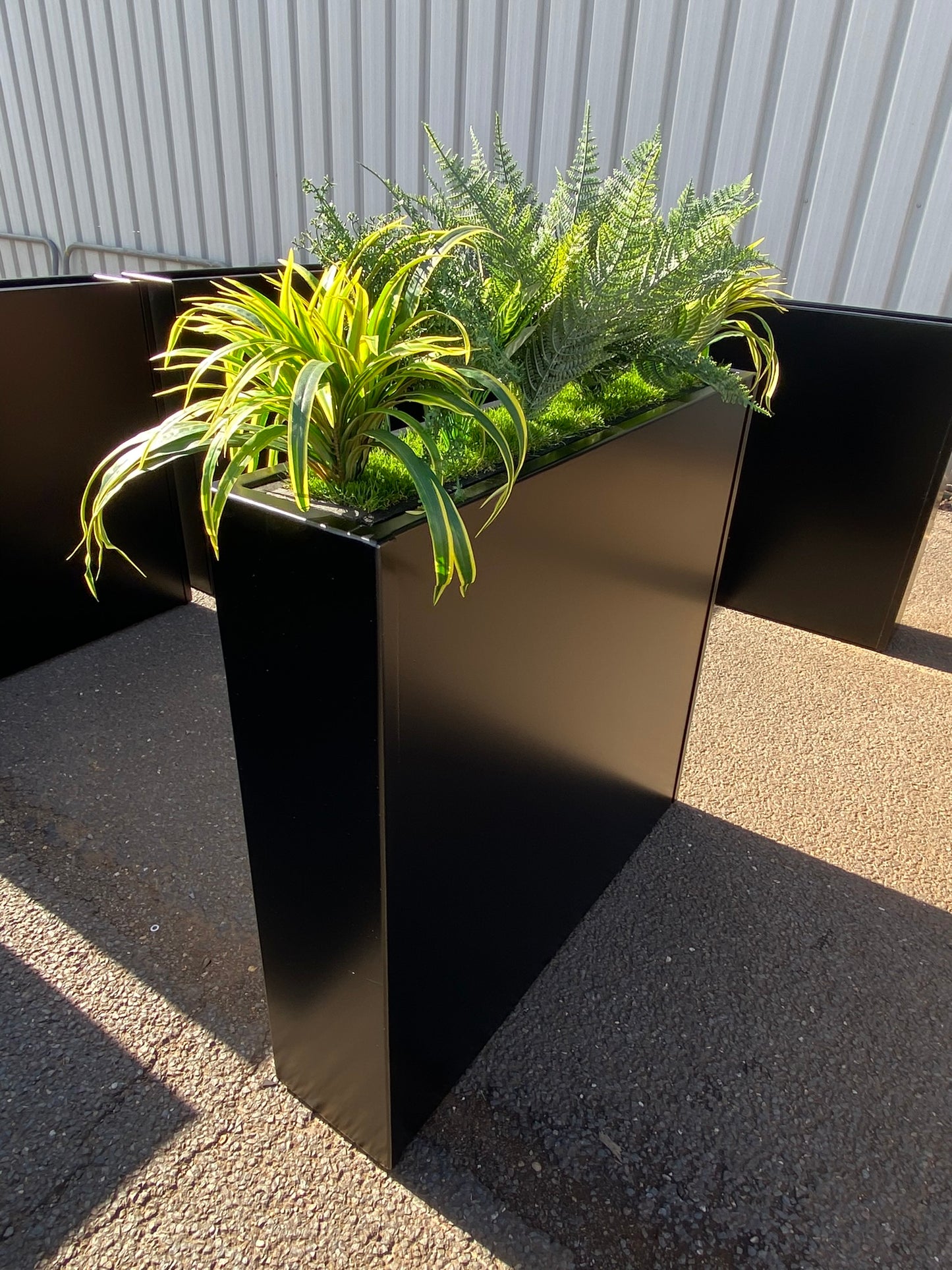 Stainless Steel Powder Coated Planters/Troughs on Castors/Wheels