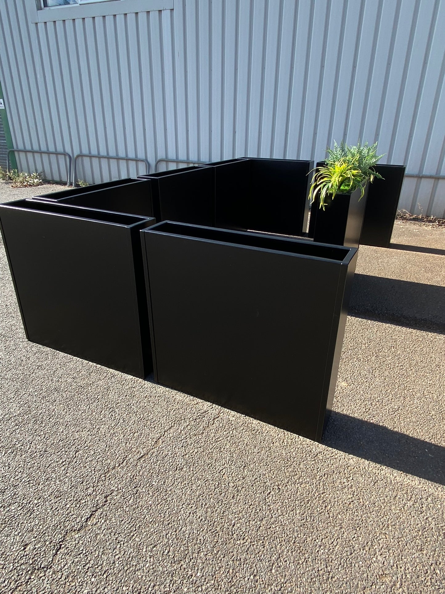 Stainless Steel Powder Coated Planters/Troughs on Castors/Wheels