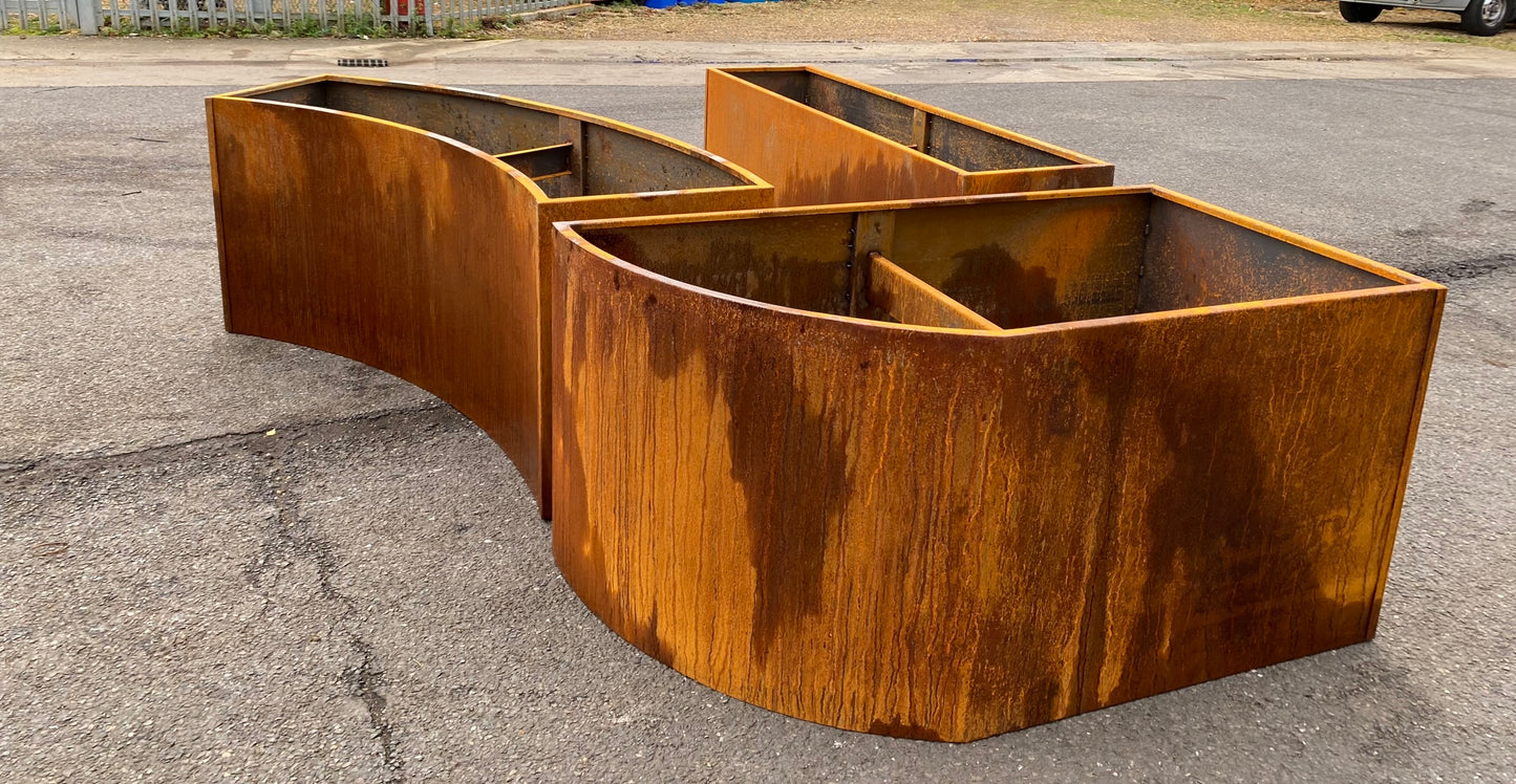 Corten Steel Garden Trough Planters