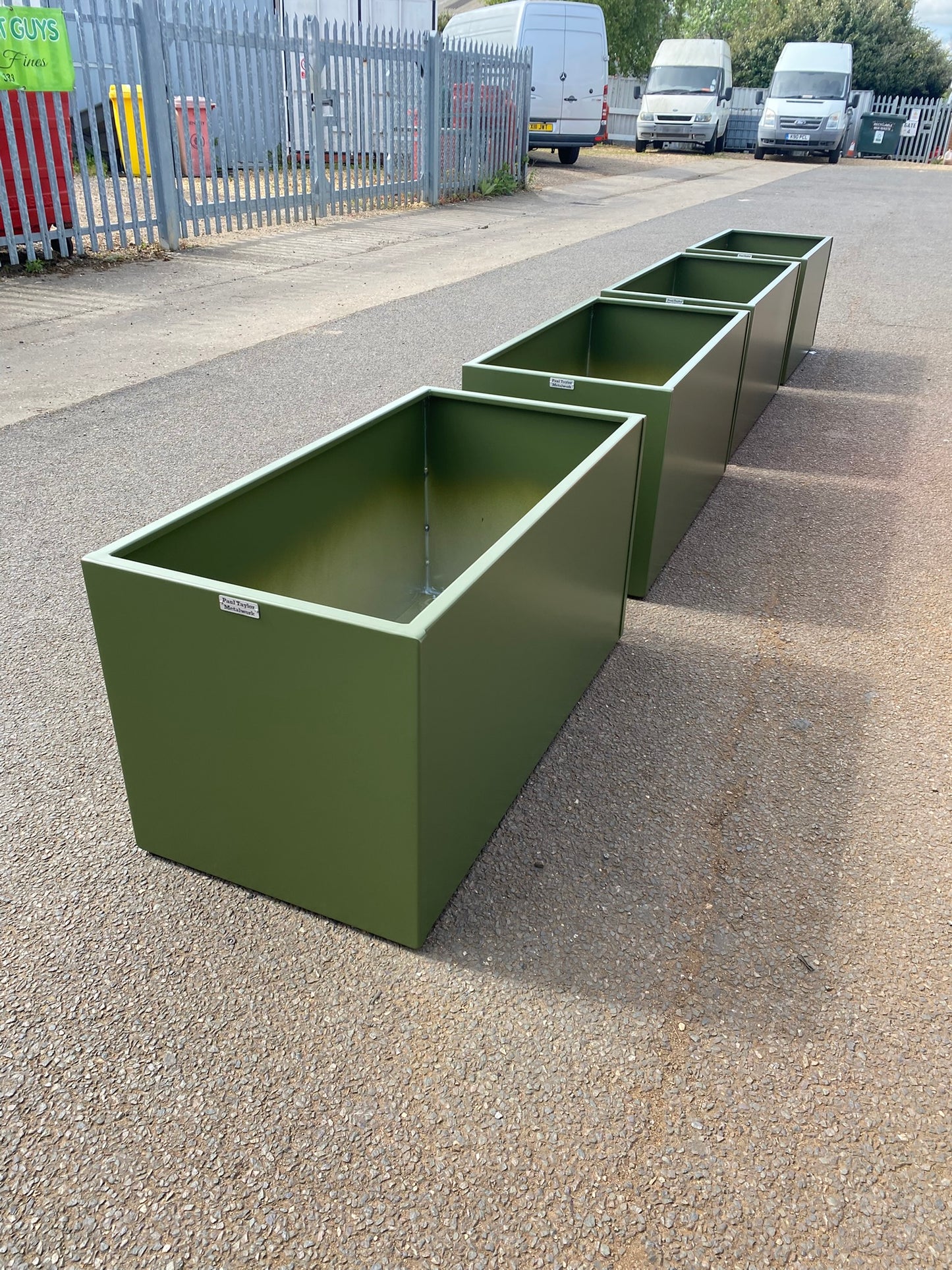 Stainless Steel Powder Coated Planters/Troughs on Castors/Wheels