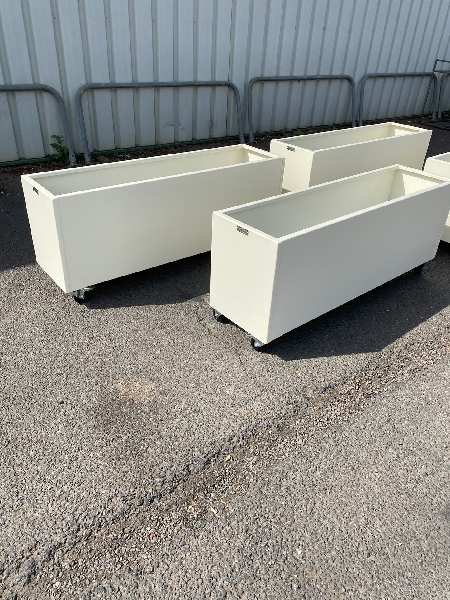 Stainless Steel Powder Coated Planters/Troughs on Castors/Wheels