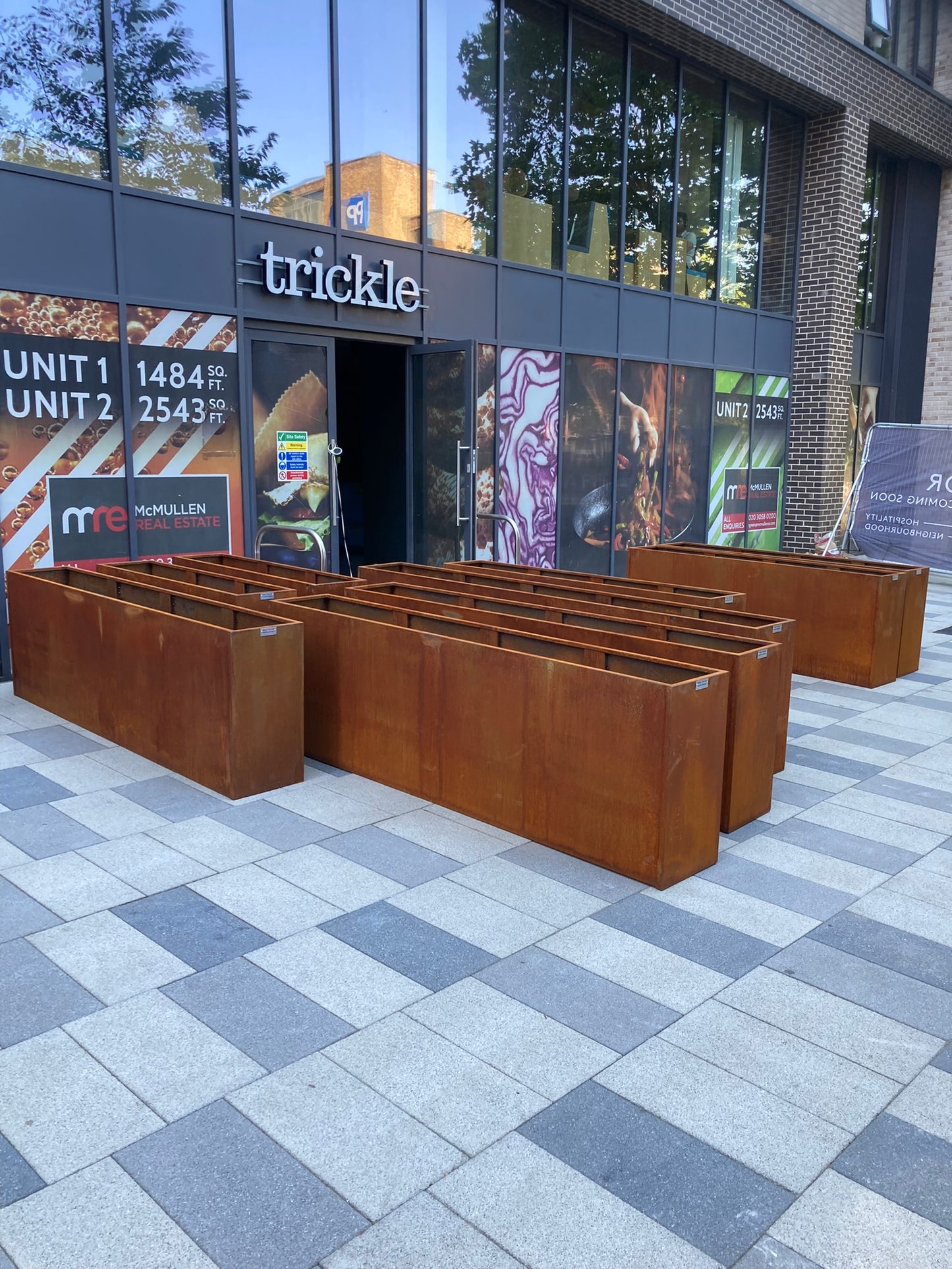 Corten Steel Garden Trough Planters