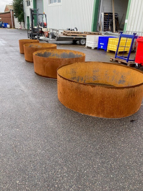 Corten Steel Raised Round Open Bottom Planter Beds