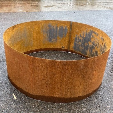 Weathered Steel Raised Round Open Bottom Planter Beds