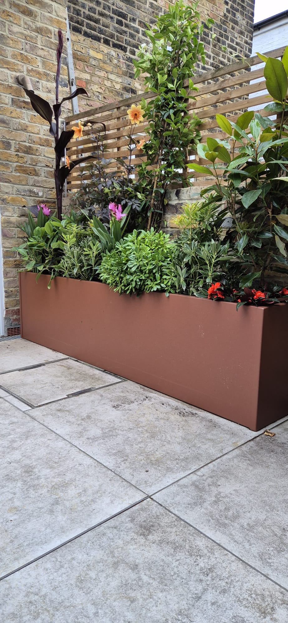 Stainless Steel Powder Coated Planters/Troughs on Castors/Wheels