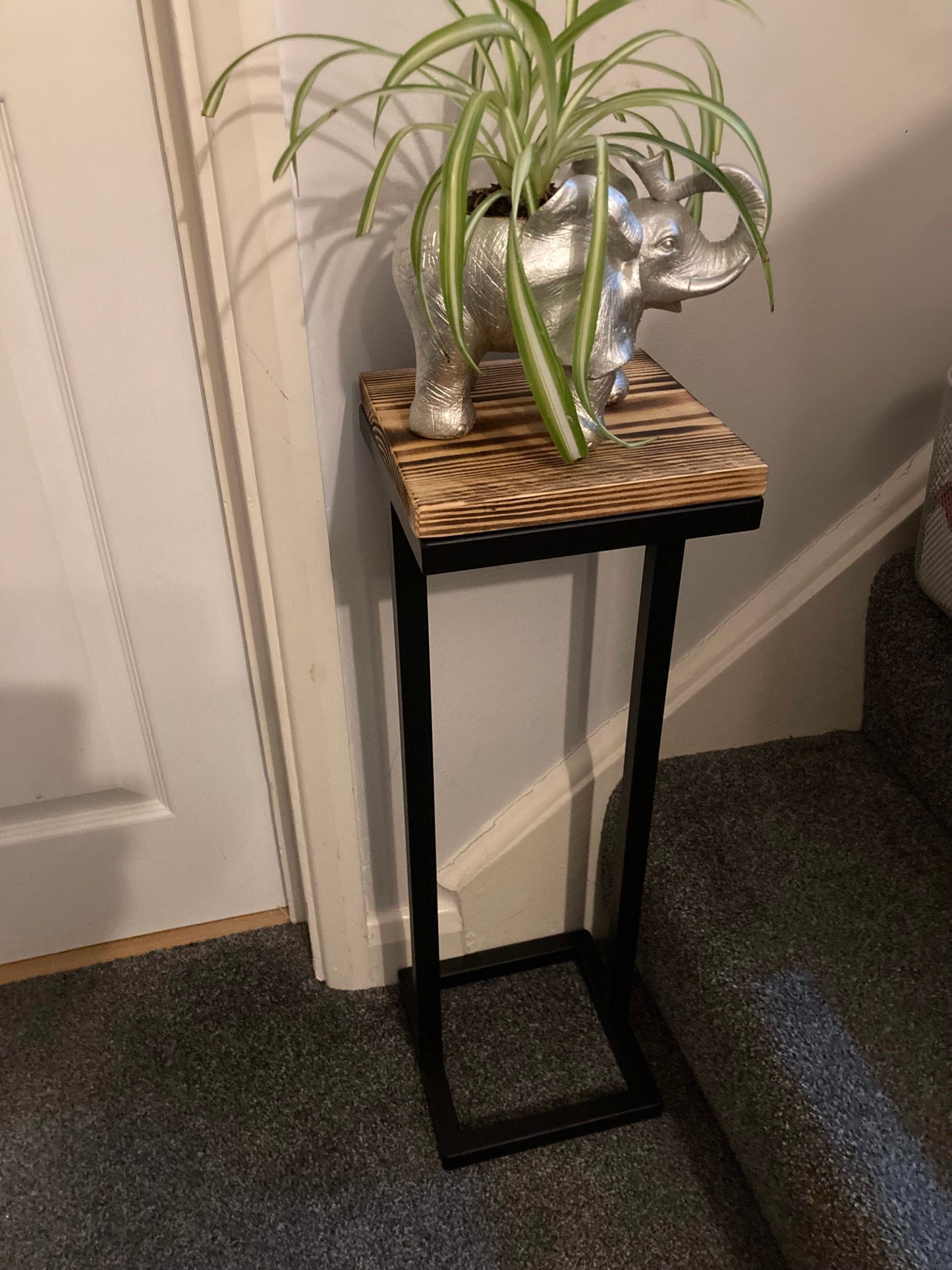 Small Light/Plant/Speaker Table - Black Frame - 19.5cm wide x 19.5cm depth